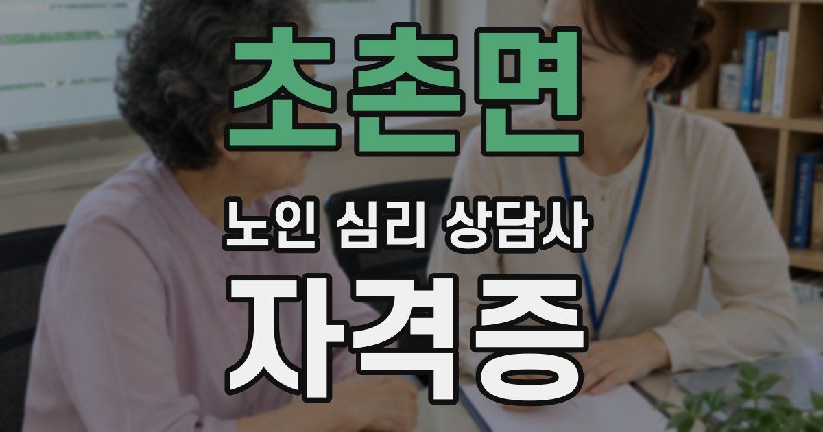 초촌면 노인 심리 상담사 자격증