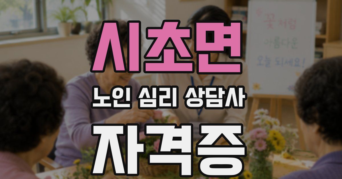 시초면 노인 심리 상담사 자격증