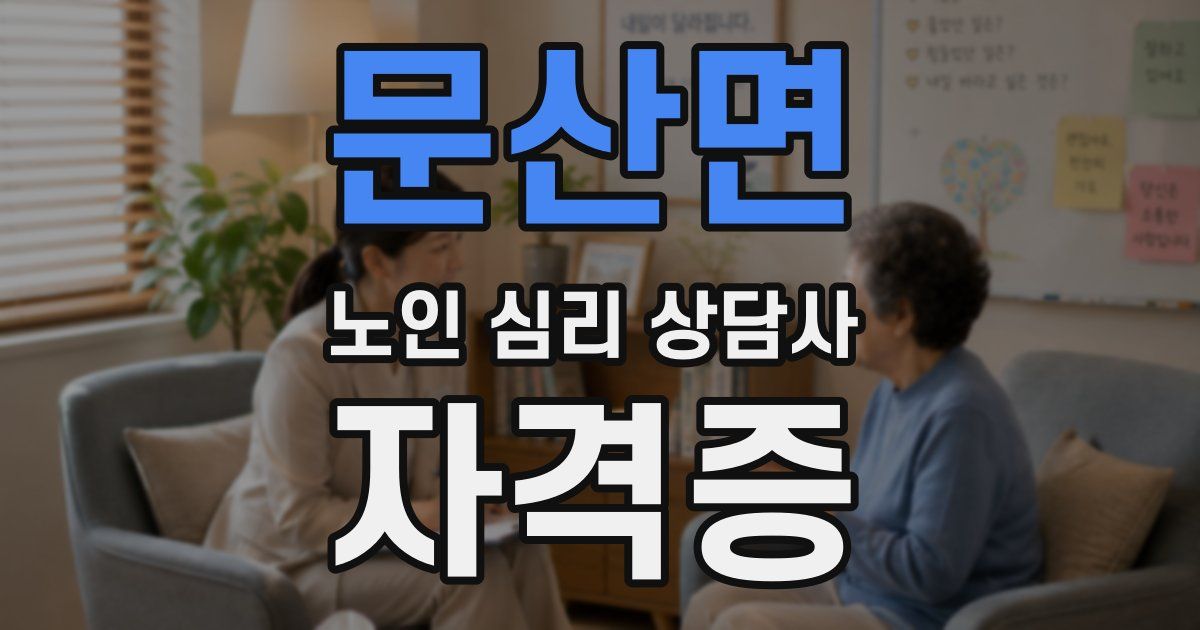 문산면 노인 심리 상담사 자격증