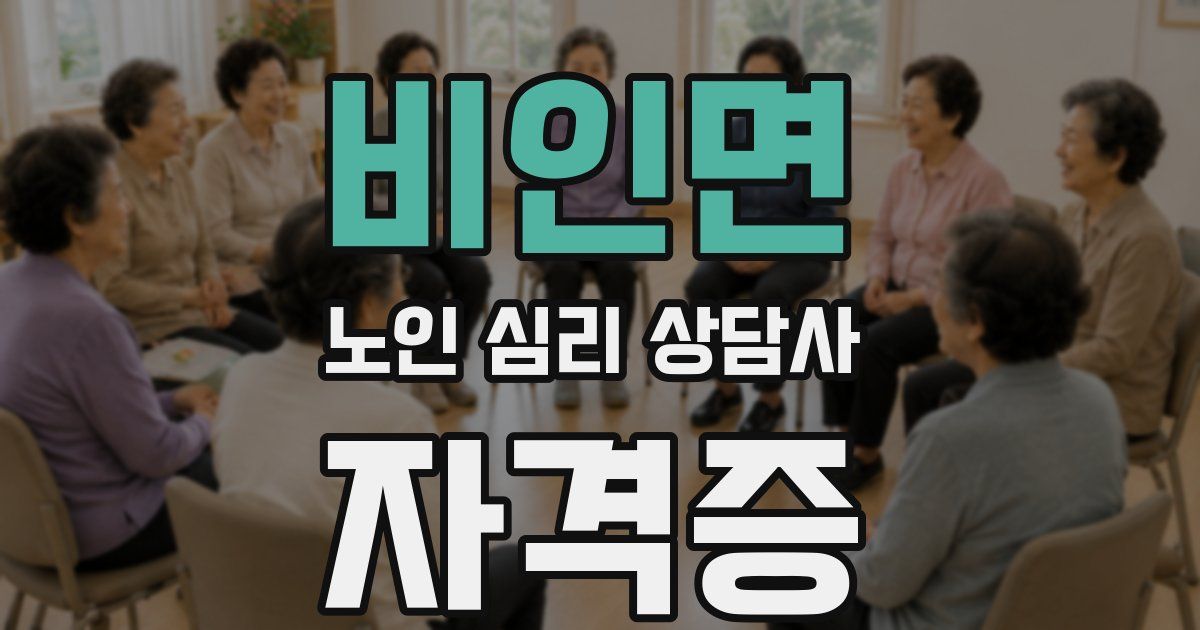 비인면 노인 심리 상담사 자격증