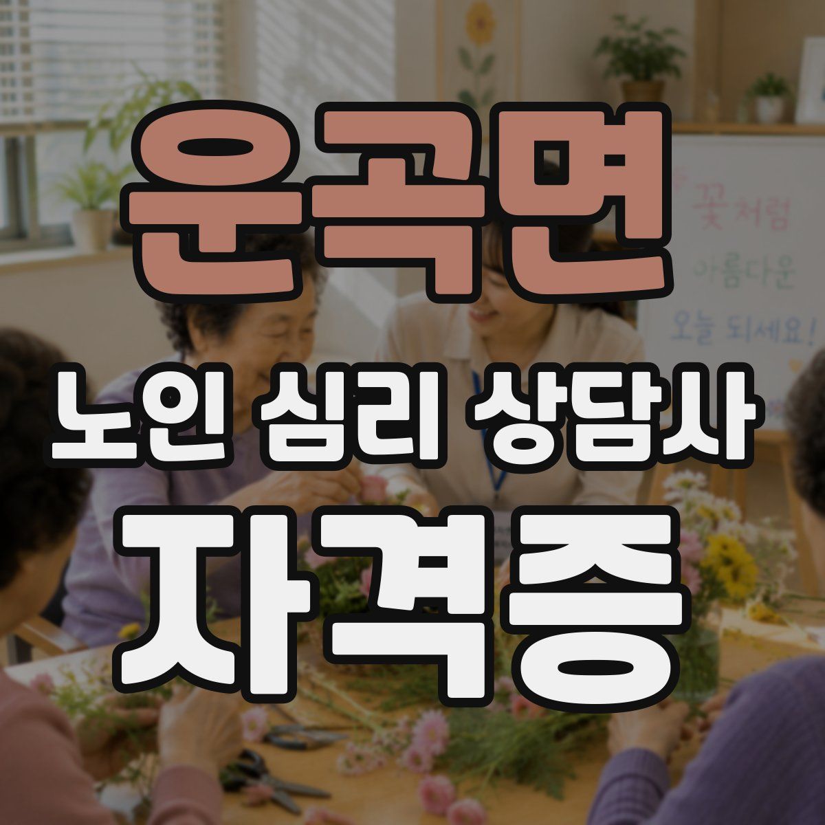 운곡면 노인 심리 상담사 자격증
