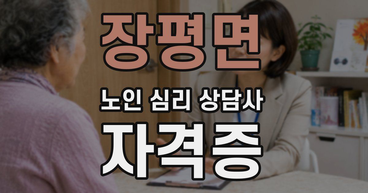 장평면 노인 심리 상담사 자격증