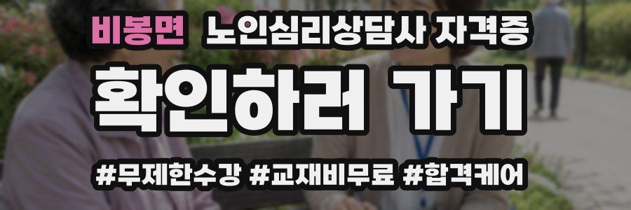 비봉면 노인 심리 상담사 자격증