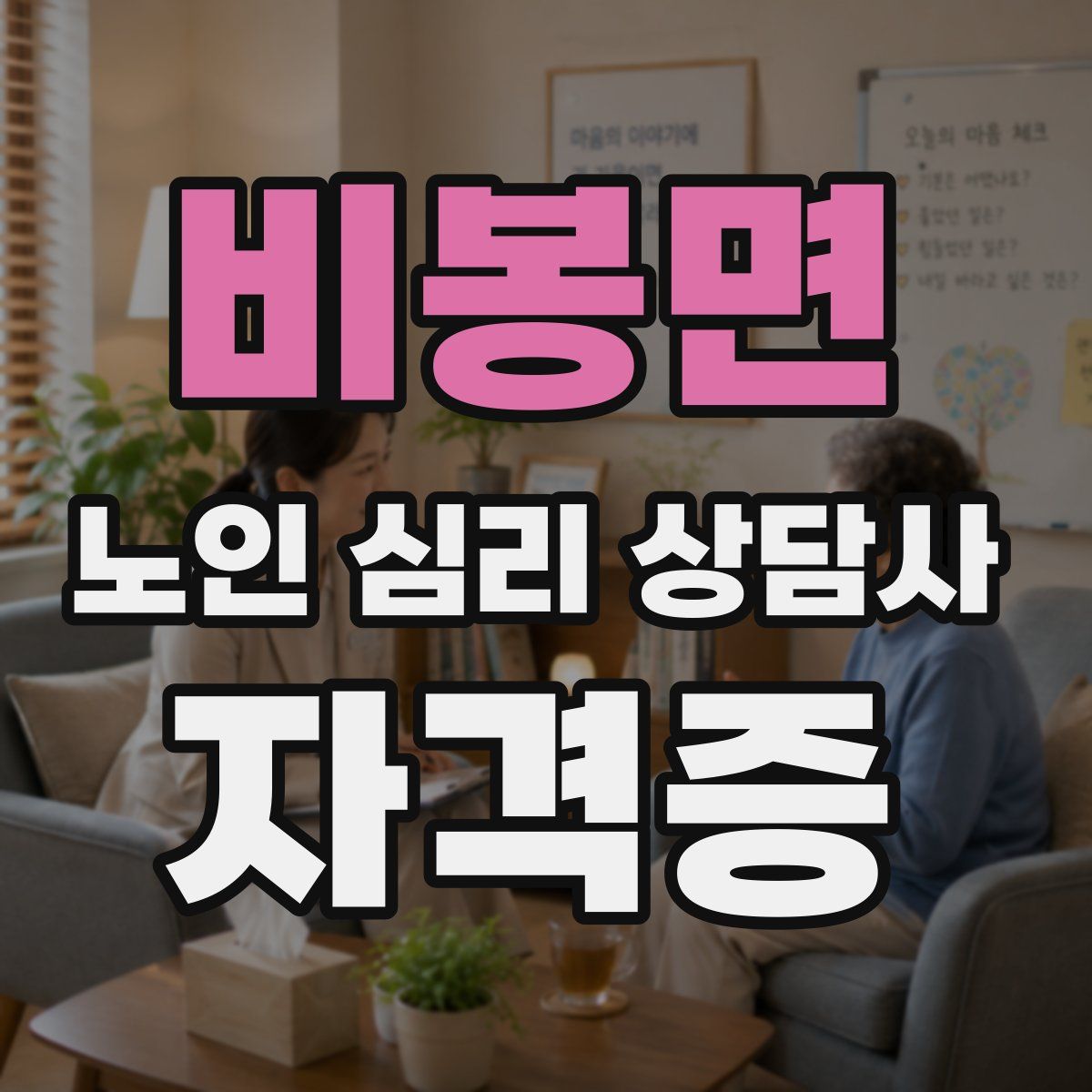 비봉면 노인 심리 상담사 자격증