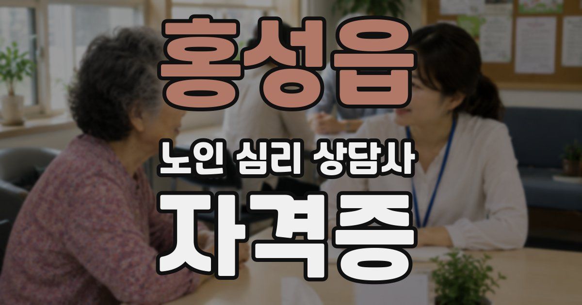 홍성읍 노인 심리 상담사 자격증