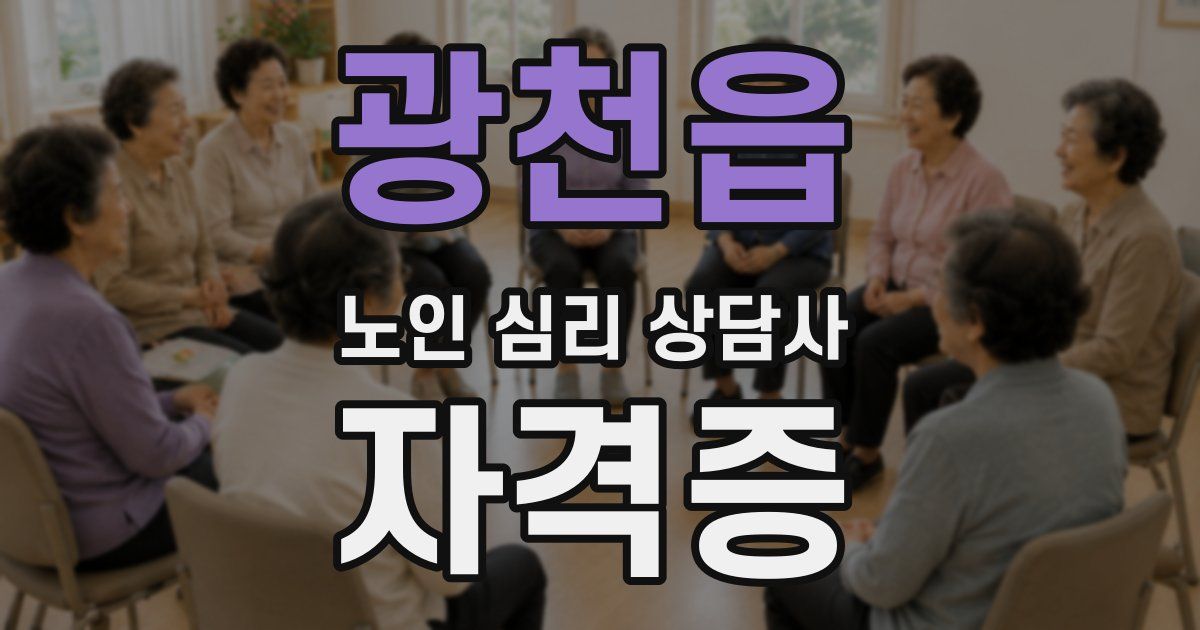 광천읍 노인 심리 상담사 자격증