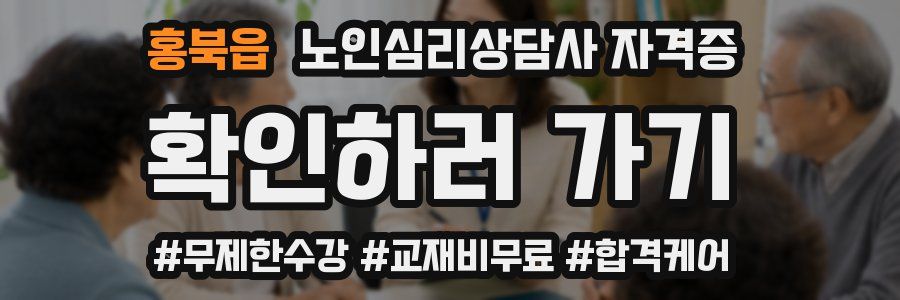 홍북읍 노인 심리 상담사 자격증