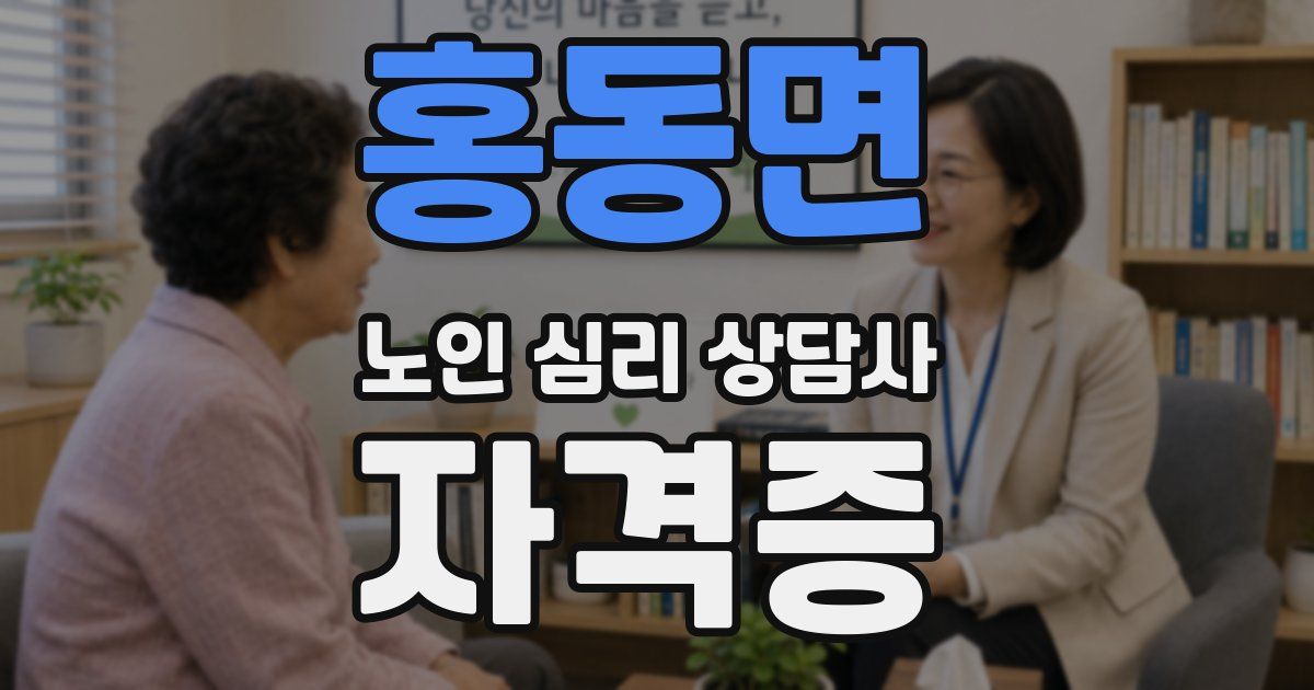 홍동면 노인 심리 상담사 자격증