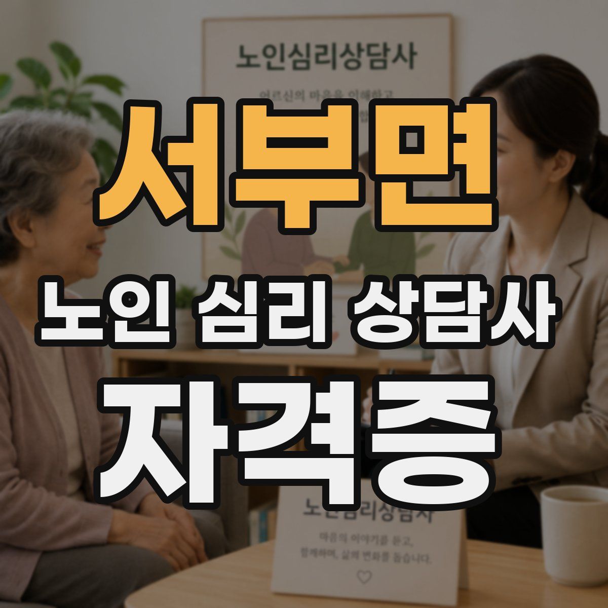 서부면 노인 심리 상담사 자격증