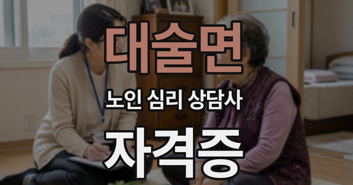 대술면 노인 심리 상담사 자격증