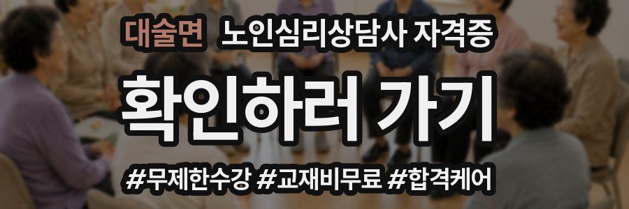 대술면 노인 심리 상담사 자격증