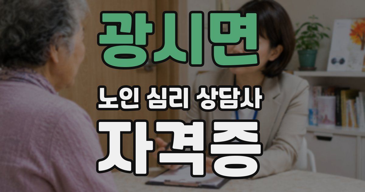 광시면 노인 심리 상담사 자격증