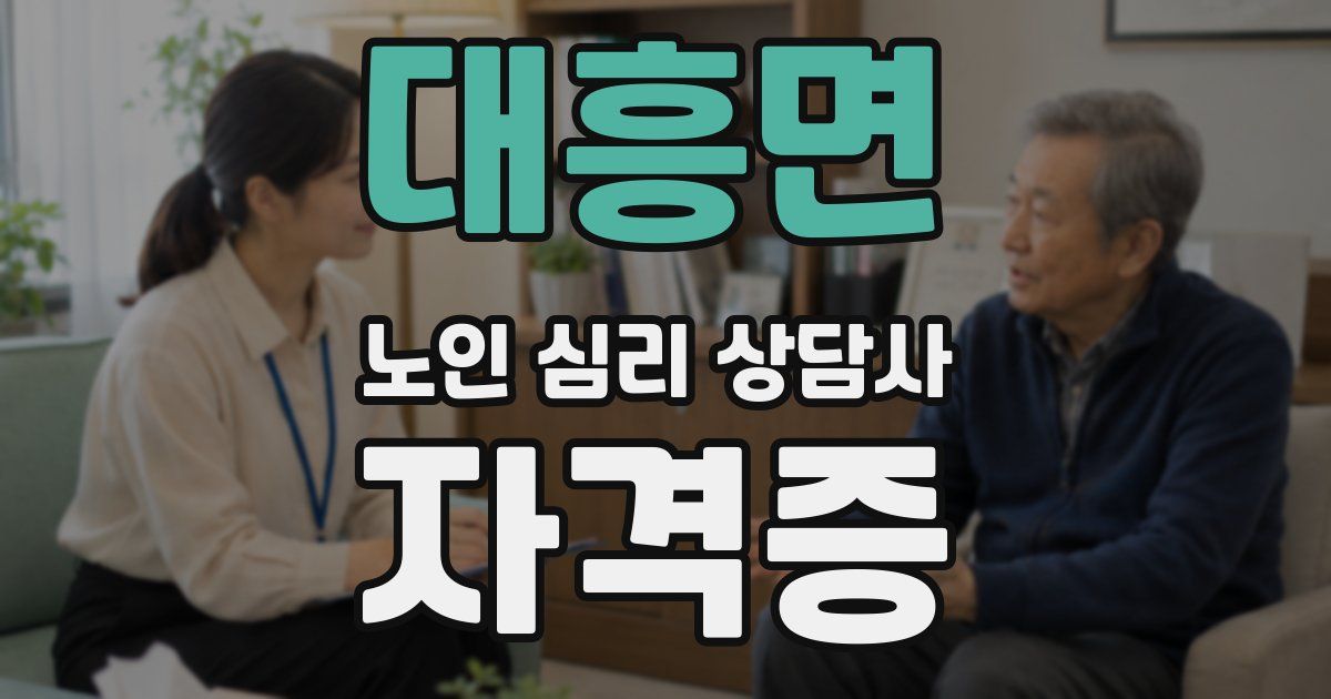 대흥면 노인 심리 상담사 자격증