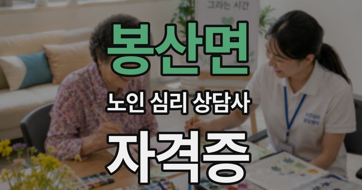 봉산면 노인 심리 상담사 자격증