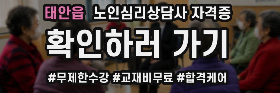 태안읍 노인 심리 상담사 자격증