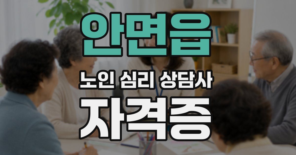 안면읍 노인 심리 상담사 자격증