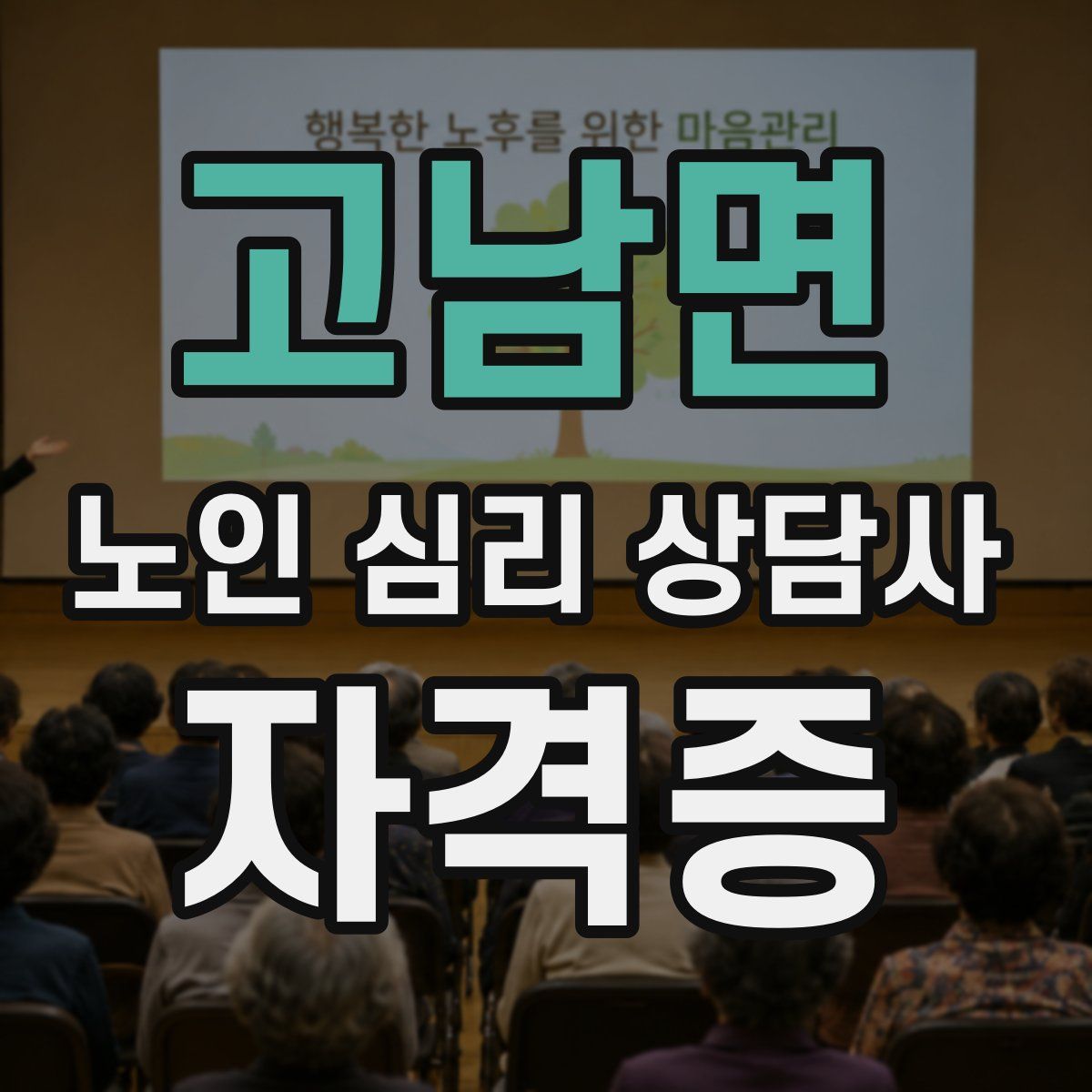 고남면 노인 심리 상담사 자격증