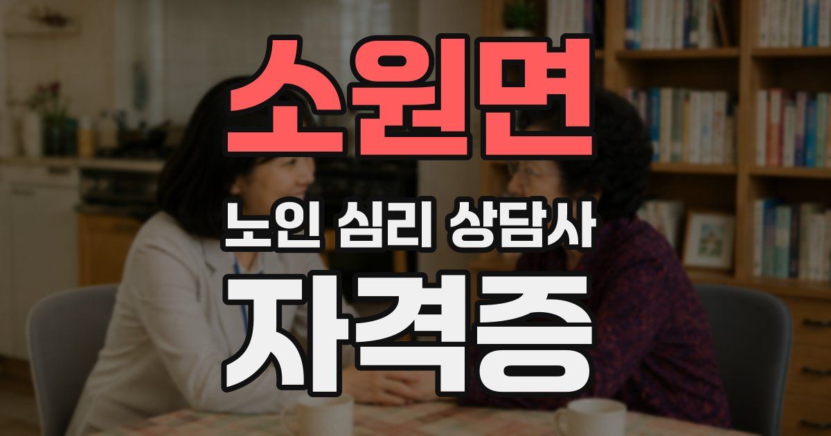 소원면 노인 심리 상담사 자격증