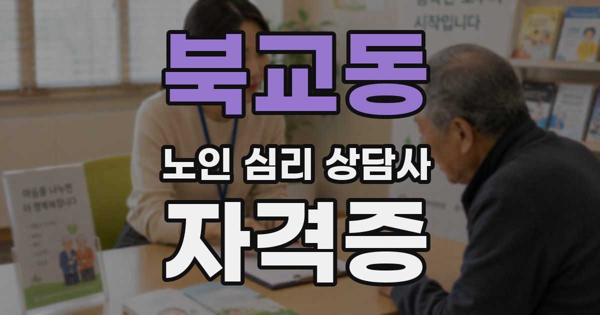 북교동 노인 심리 상담사 자격증