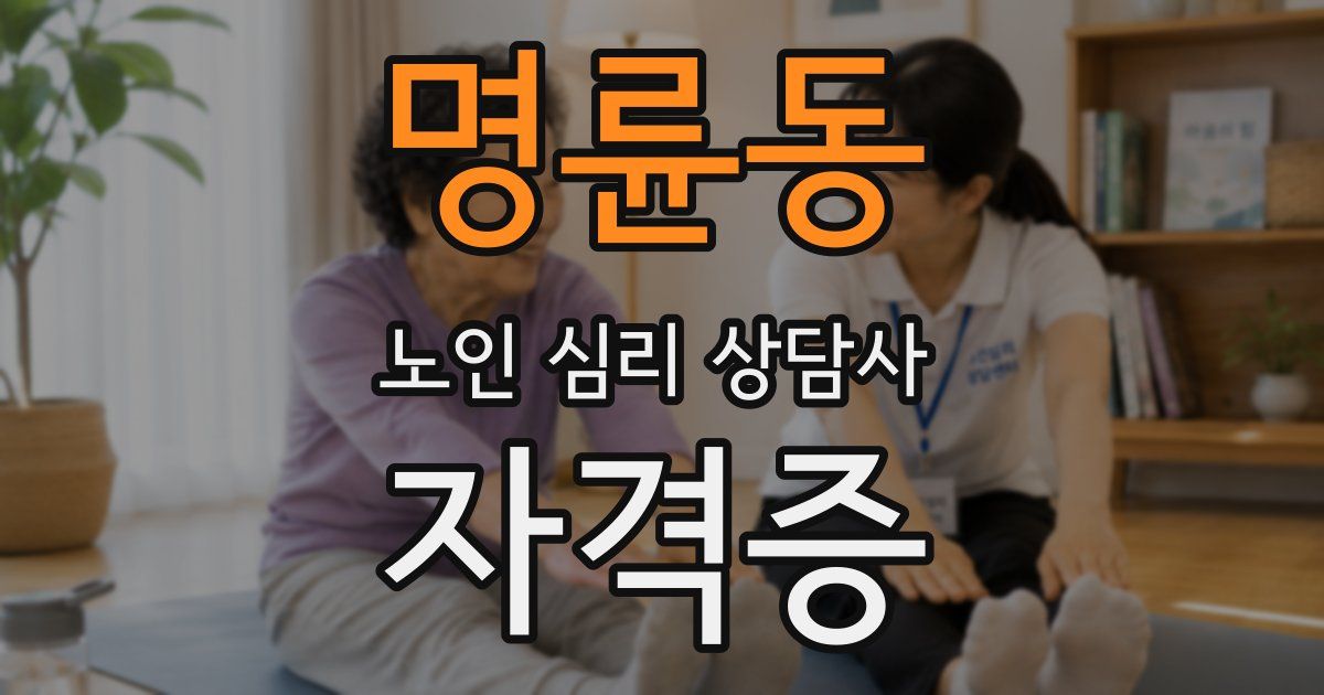 명륜동 노인 심리 상담사 자격증
