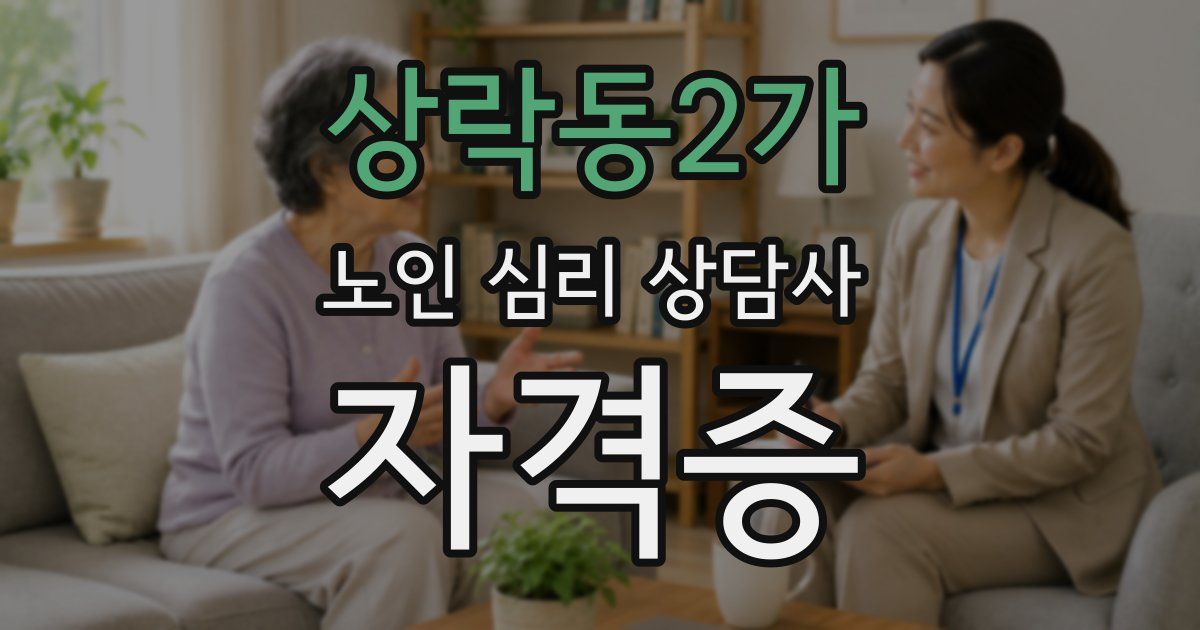 상락동2가 노인 심리 상담사 자격증
