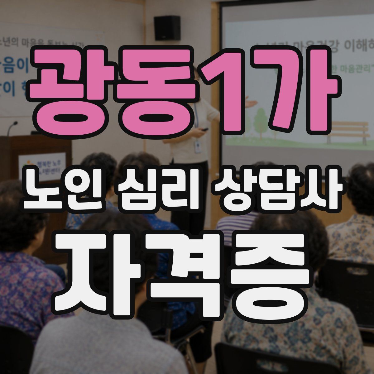 광동1가 노인 심리 상담사 자격증