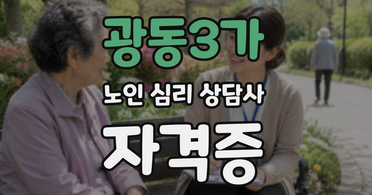 광동3가 노인 심리 상담사 자격증