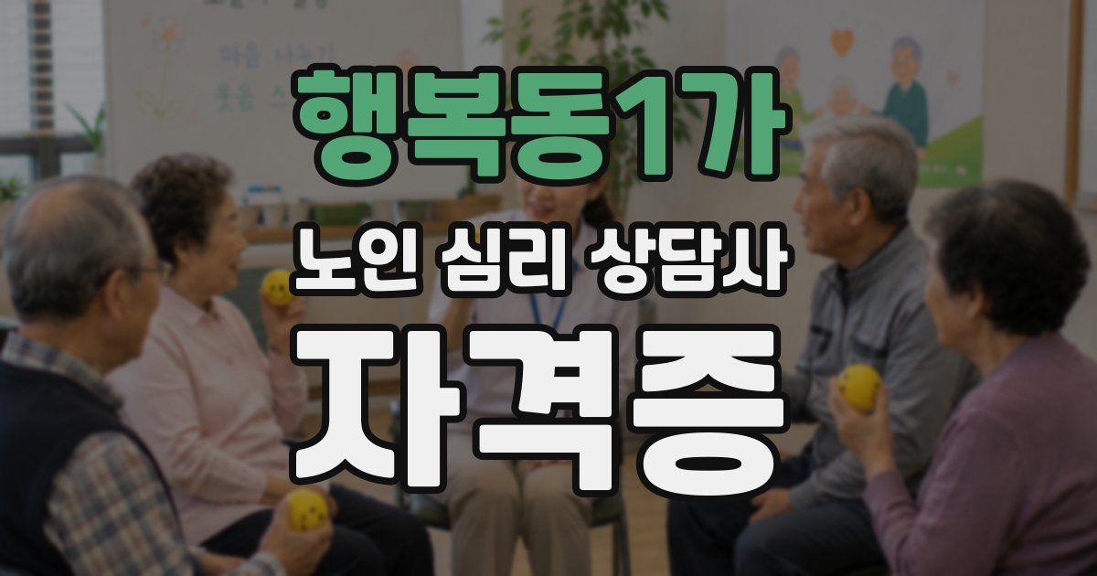 행복동1가 노인 심리 상담사 자격증