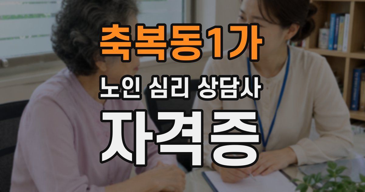 축복동1가 노인 심리 상담사 자격증