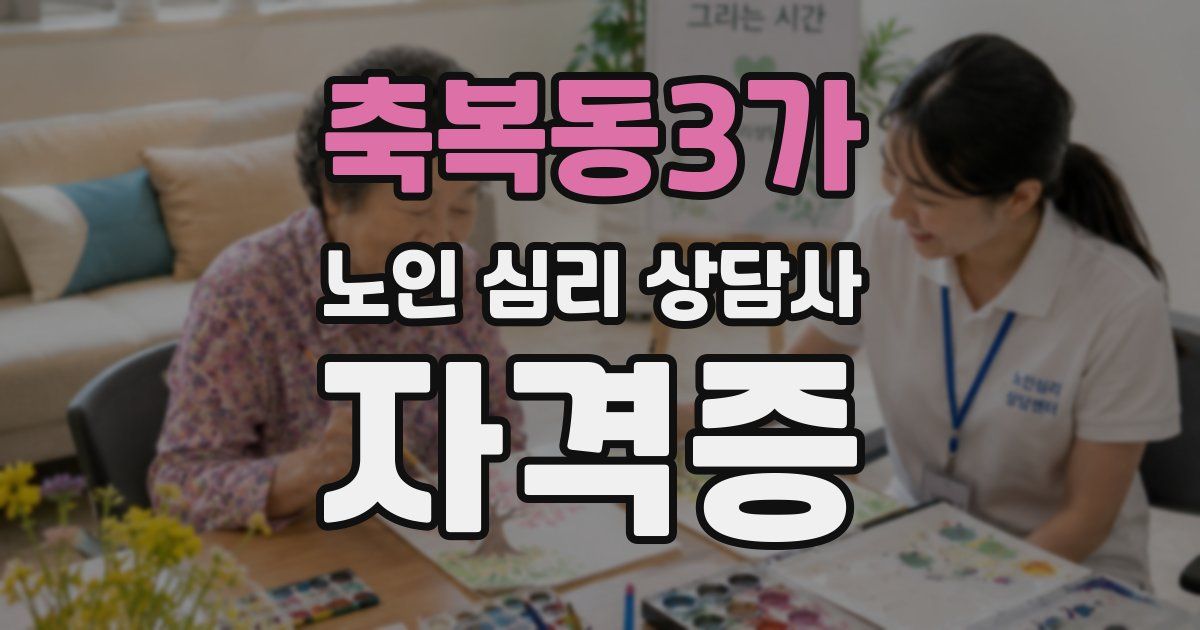 축복동3가 노인 심리 상담사 자격증