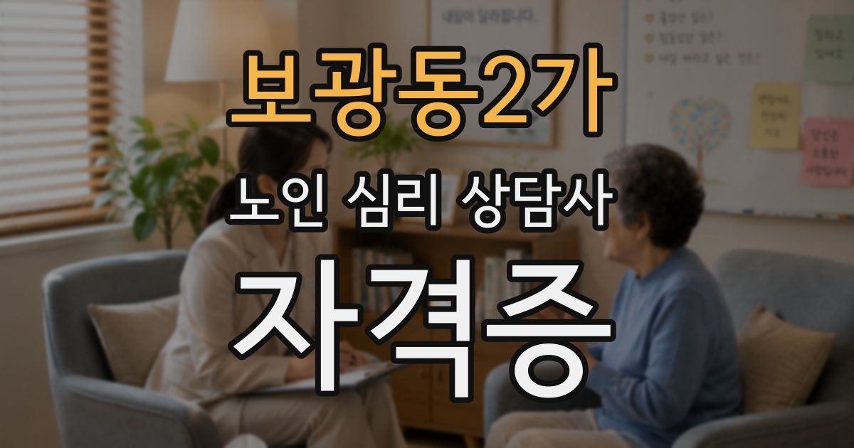 보광동2가 노인 심리 상담사 자격증