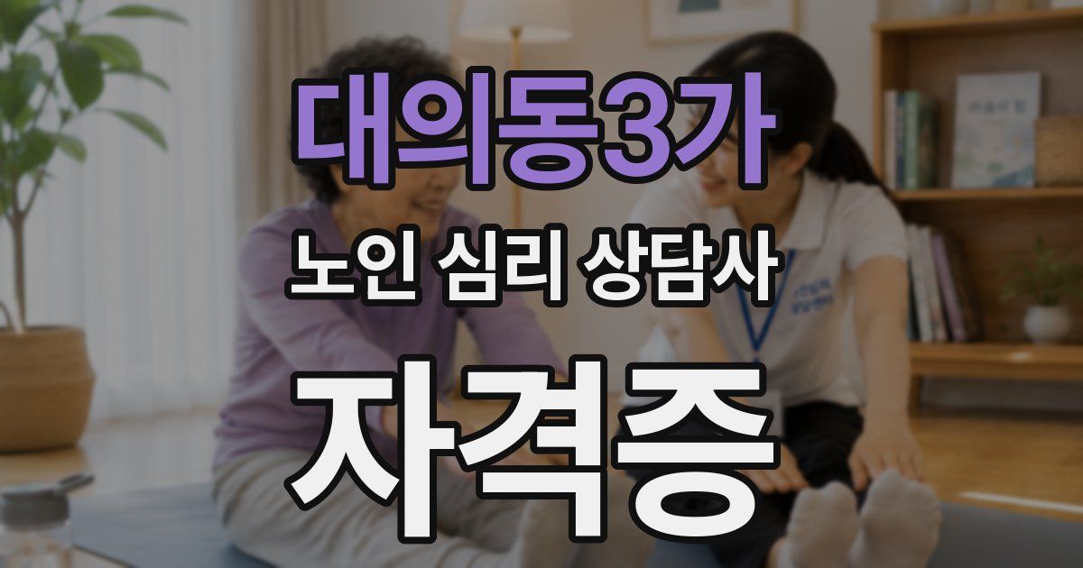 대의동3가 노인 심리 상담사 자격증