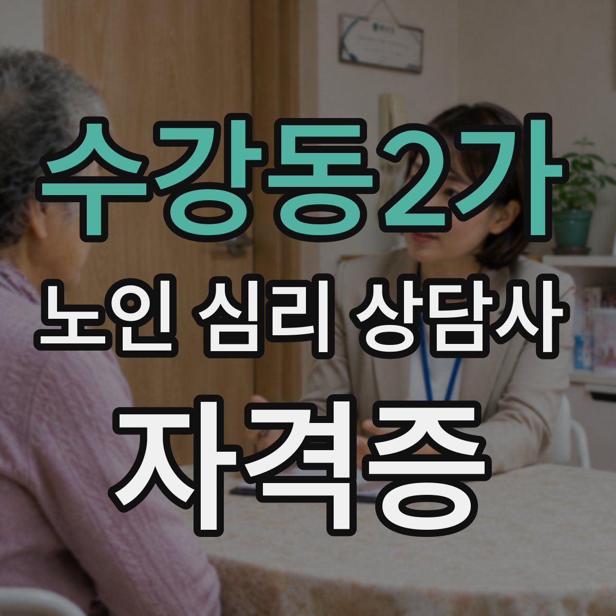 수강동2가 노인 심리 상담사 자격증