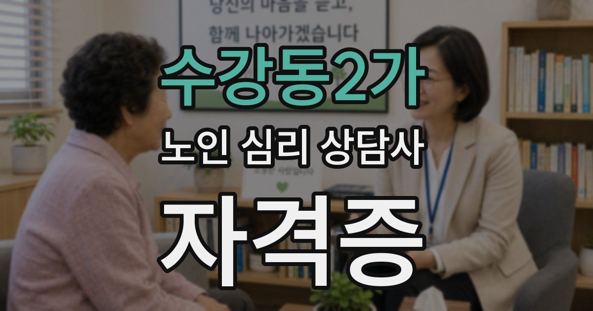 수강동2가 노인 심리 상담사 자격증