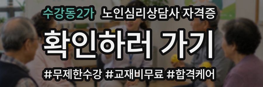 수강동2가 노인 심리 상담사 자격증