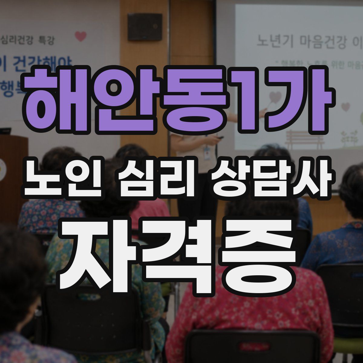 해안동1가 노인 심리 상담사 자격증