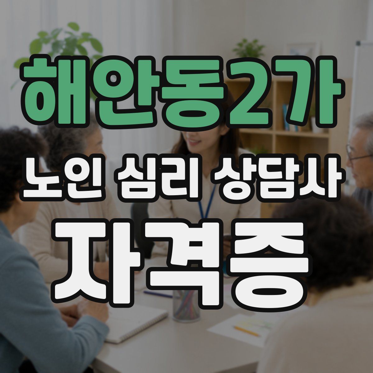 해안동2가 노인 심리 상담사 자격증