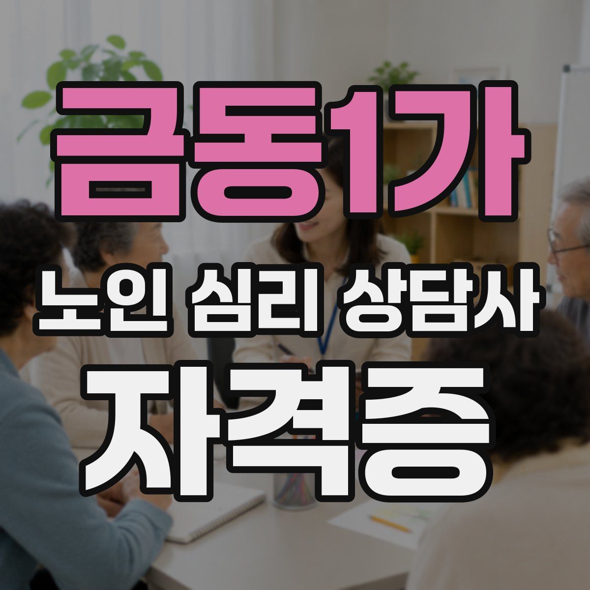 금동1가 노인 심리 상담사 자격증