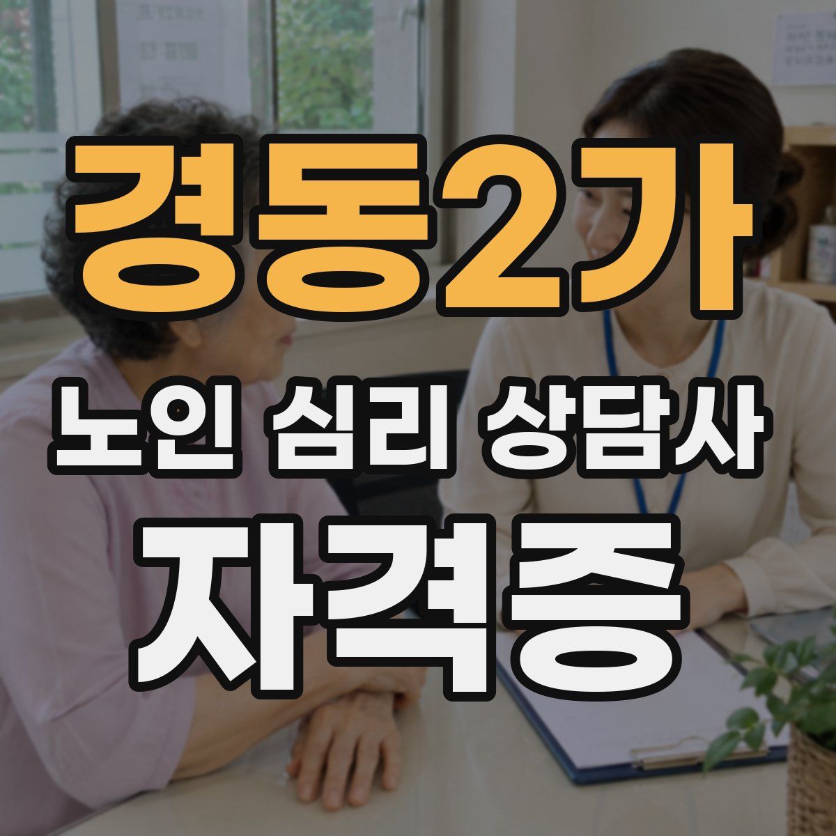 경동2가 노인 심리 상담사 자격증