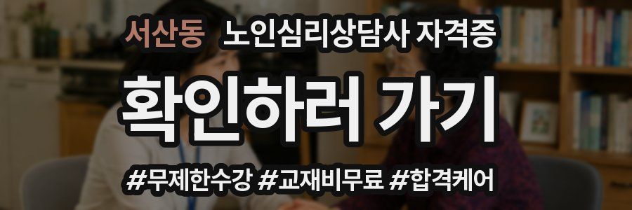 서산동 노인 심리 상담사 자격증