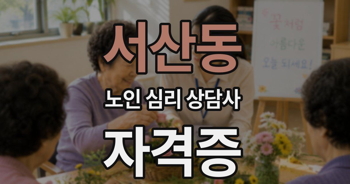 서산동 노인 심리 상담사 자격증