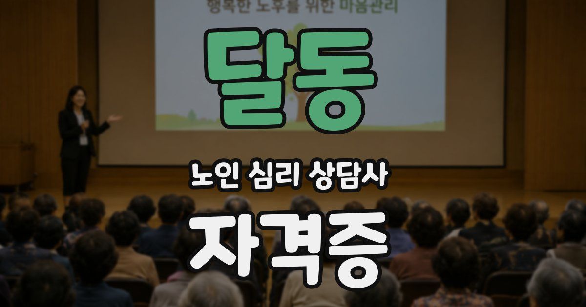 달동 노인 심리 상담사 자격증