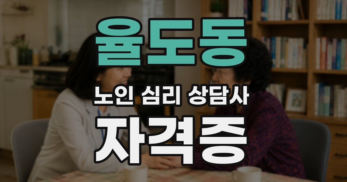 율도동 노인 심리 상담사 자격증