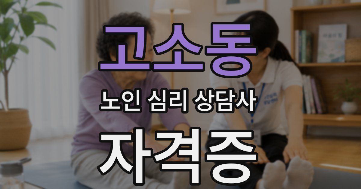 고소동 노인 심리 상담사 자격증