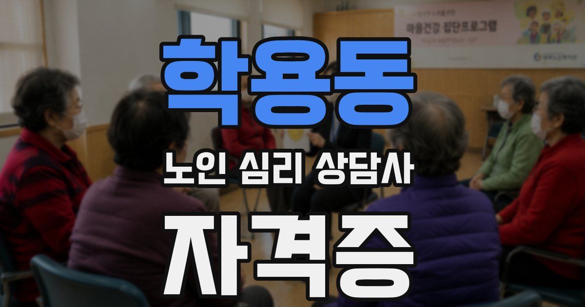 학용동 노인 심리 상담사 자격증