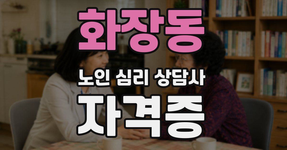 화장동 노인 심리 상담사 자격증