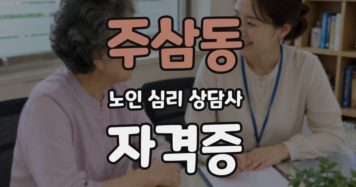 주삼동 노인 심리 상담사 자격증