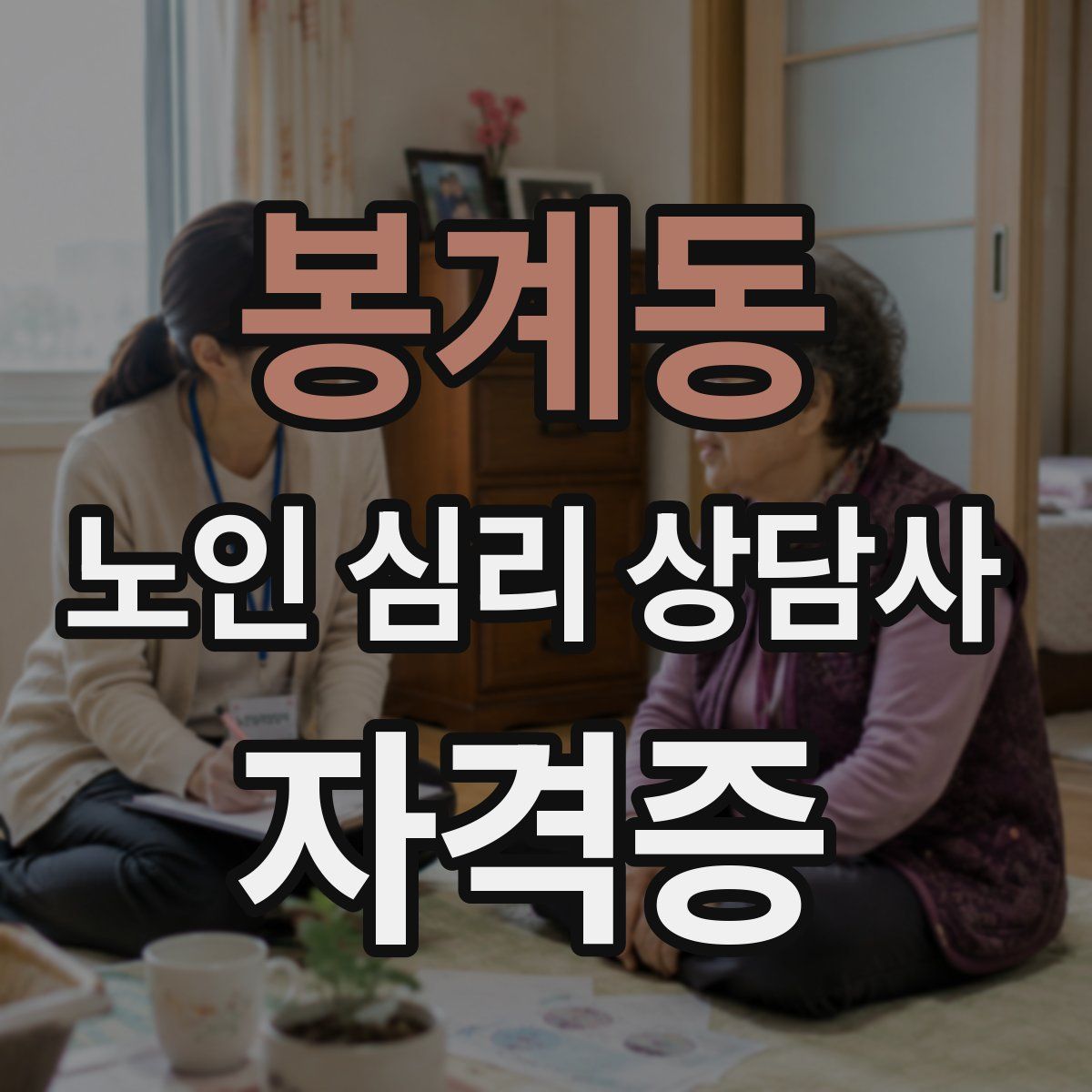 봉계동 노인 심리 상담사 자격증