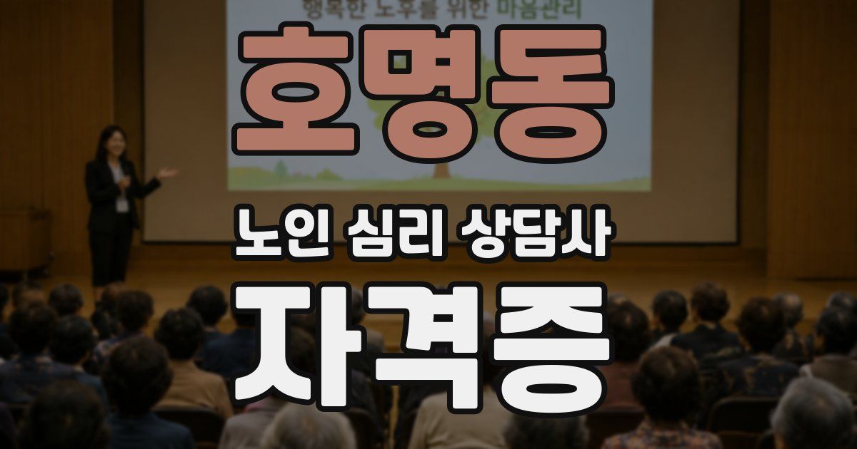 호명동 노인 심리 상담사 자격증
