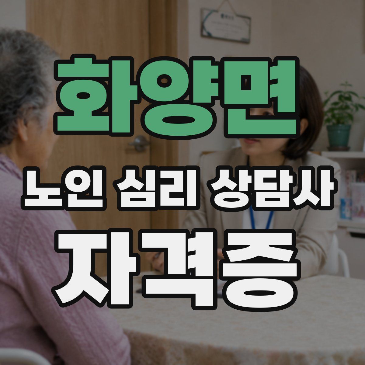 화양면 노인 심리 상담사 자격증
